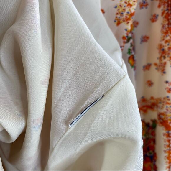 Madewell 100% Silk sleeveless fully lined twist open back patterned dress size 6 - Picture 9 of 10